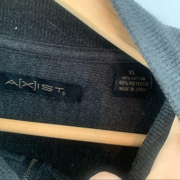 Axist Sweater 1/4 Quarter Zip Men's XL Pullover Mock Neck Cotton Ribbed Gray - Picture 4 of 6